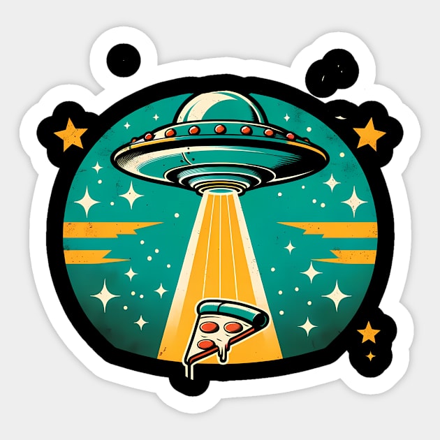 Funny Pizza Ufo, Pizza Lover Sticker by logiamerch